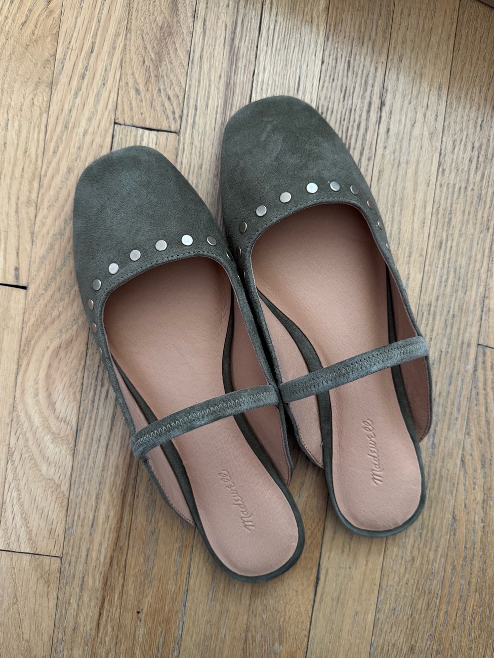 Madewell Suede Ballet Flat Mule with Gold Studs - Picture 7 of 7